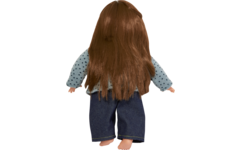 Pop zacht Europees met haar en kleding, 45 cm, Les Pluminis
