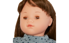 Pop zacht Europees met haar en kleding, 45 cm, Les Pluminis