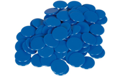 Rekenfiches blauw 25 mm, 100 stuks