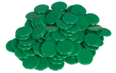 Rekenfiches groen 25 mm, 100 stuks