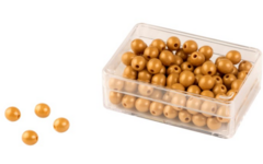 Plastic doosje 100 gouden kralen lk kunst