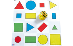 Bee-Bot mat met gekleurde figuren