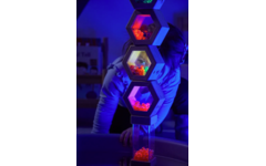 Lichtgevende houten geluidzeshoeken, 6 stuks