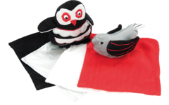 Babyspeelgoed en Mandje zwart en wit, zacht