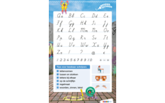 Pennenstreken 3 groep 7-8 letterposter blokschrift & verbonden schrift