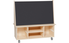 Bordenkar Ahorn 1x magnetisch whiteboard, 1x krijtbord