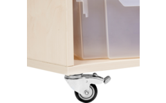 Peuterbank recht 172 x 43 x 30 cm incl wielen, 5 lades 15 cm hoog, ahorn