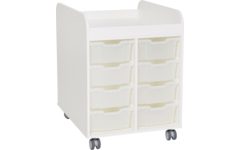 Steamkast hoog 94,7 x 89 x 70,6 cm, wit incl. wielen, excl. laden