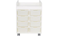 Steamkast laag  62,7 x 89 x 70,6 cm, wit incl. wielen, excl. laden