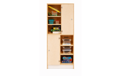 Kast 180 graden onder, 100x90x50 cm (lxbxh) | Ahorn, op plint, deuren wit/Ahorn