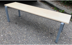 Zitbankje beuken 120x30cm, onderst metaal  stapelbaar zithoogte B2-F6
