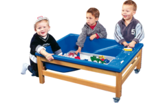 Bak blauw met afrit voor zandwatertafel (Losse bak)
