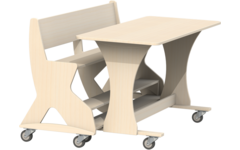 Zitbank Flex 120 cm HPL toplaag ahorn