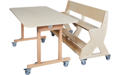 Zitbank Flex 150 cm HPL toplaag ahorn