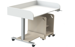 Verschoontafel Standard met trap links, blad Wit