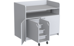 Aankleedtafel Standard 120 wit trap links