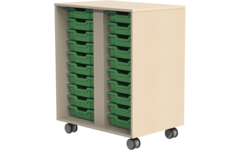 Ladenkast Flex 2, zonder laden met wielen, ahorn