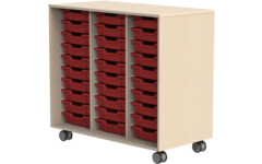 Ladenkast Flex 3, zonder laden met wielen, ahorn