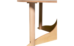 Tafelboom 240cm (h), ronde tafel 150cm, C3 (59cm) HPL blad wit eiken
