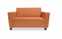 Bank Ray 2-zits, geremde wielen, stof 8x 32M4111 trend licht oranjebruin