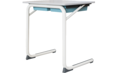 Tafel Gripz, blad met pp-rand 70 x 50 cm, met 2 kunststof laden