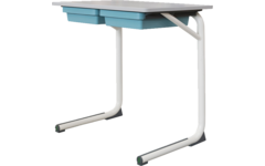 Tafel Gripz, blad met pp-rand 70 x 50 cm, met 2 kunststof laden