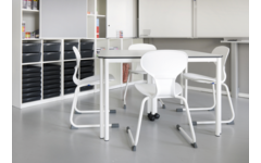 Tafel Flexi 90, 80 x 80 x 110 cm volkern met 1 zwenkwiel, 75 cm hoog