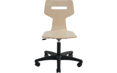Werkstoel Gripz, CPL kuip, H.I. 40,5-53 cm, zwart onderstel zachte wielen