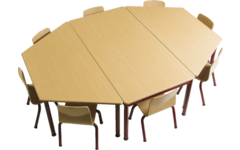 Tafel Luma 140 x 70 x 70 cm trapezium blad kunststof