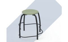 Taboeret Scool 50 cm, houten zitting, verspr.voetensteun, stapelb.