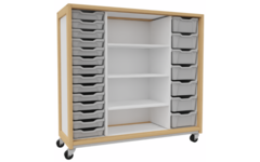 Kast 440 serie wit, 3 legplanken 14 laden van 7 cm en 7 van 15 cm