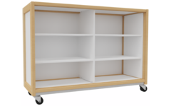 Kast 340-serie wit, 1 tussenpaneel, 4 halve legplanken