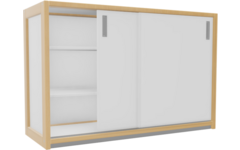 Kast 340-serie wit, 4 halve legplanken en deuren