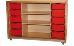 Kast 340 serie Ahorn, 2 halve legplanken, 10 laden van 15 cm