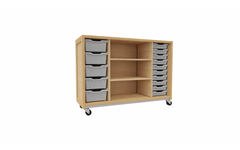 Kast 340 serie Ahorn, 2 halve legplanken, 10 laden van 15 cm