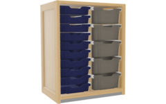 Kast 307 serie Ahorn met 10 laden van 7 cm en 5 van 15 cm