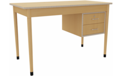 Docentenbureau 410 blad Ahorn,140 x 70 cm met ladenblok