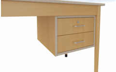 Docentenbureau 410 blad Ahorn,140 x 70 cm met ladenblok