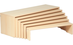 Zitbanken ahorn, set van 4 stuks in 4 hoogtes 30 - 34 - 38 - 42 cm