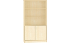 Hoge kast, ahorn, 100 × 40 × 188 cm, 2 deuren onder, 4 legplanken