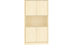 Hoge kast, ahorn, 100 × 40 × 188 cm, 2 × 2 deuren, 3 legplanken
