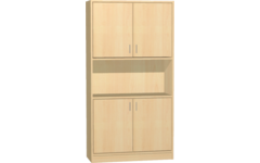 Hoge kast, beuken, 100 × 40 × 188 cm, 2 × 2 deuren, 3 legplanken