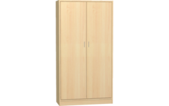 Hoge kast, beuken, 100 × 40 × 188 cm,  2 deuren, 4 legplanken