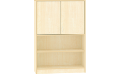 Kast half open, ahorn, 100 × 40 × 146 cm, 2 deuren boven, 2 legplanken