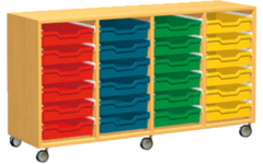 Materiaalkast Basic 139 cm breed, ahorn, zonder laden, op wielen