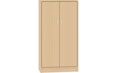 Kast dicht, beuken, 77 × 40 × 146 cm, 2 deuren, 3 legplanken