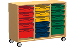 Materiaalkast Basic 105 cm breed, ahorn, zonder laden, op wielen
