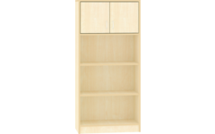 Hoge kast, ahorn,  77 × 40 × 163 cm, 2 deuren boven, 2 legplanken