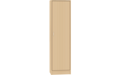 Hoge kast, beuken, 51 x 40 x 188 cm, 1 deur rechtsdraaiend, 4 legplanken