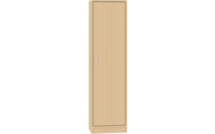 Hoge kast, beuken, 51 x 40 x 188 cm, 1 deur rechtsdraaiend, 4 legplanken